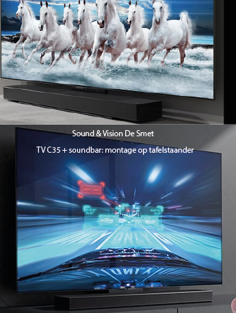 soundbar + oled tv C35 montage tafel